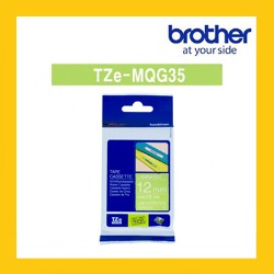 브라더 정품 라벨테이프 TZe-MQG35 (12mm*5M) 라임그린바탕 /흰글씨
