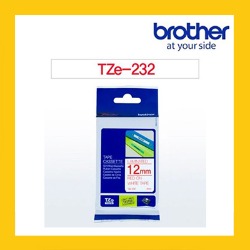 브라더 정품 라벨테이프 TZ/TZe-232 (12mm) 흰바탕/적색글