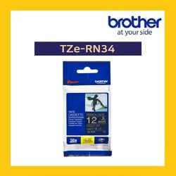 브라더 정품 라벨테이프 TZe-RN34 (12mm x 4M) 남색바탕/금색글씨 (리본비접착)
