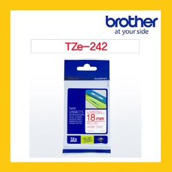 브라더 정품 라벨테이프 TZ/TZe-242 (18mm) 흰바탕/빨강글씨