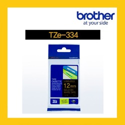브라더 정품 라벨테이프 TZ/TZe-334 (12mm) 검은바탕/노랑글