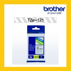 브라더 정품 라벨테이프 TZ/TZe-121(9mm) 투명바탕/검은글