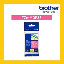브라더 정품 라벨테이프 TZe-MQP35 (12mm*5M) 베리핑크바탕/흰글씨