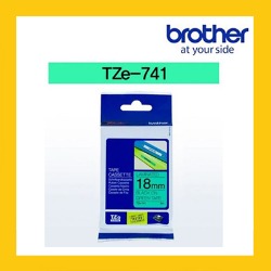 브라더 정품 라벨테이프 TZ/TZe-741 (18mm) 초록바탕/검은글