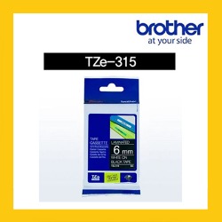 브라더정품 라벨테이프 TZ/TZe-315(6mm) 검은바탕/흰색글씨
