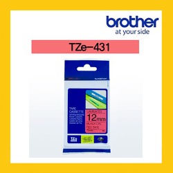 브라더 정품 라벨테이프 TZ/TZe-431(12mm) 빨강바탕/검은글
