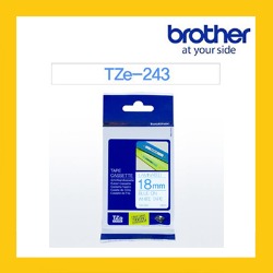브라더 정품 라벨테이프 TZ/TZe-243(18mm) 흰바탕/파랑글
