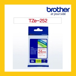 브라더 정품 라벨테이프 TZ/TZe-252(24mm) 흰바탕/적색글
