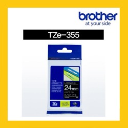 브라더 정품 라벨테이프 TZ/TZe-355 (24mm) 검은바탕/흰글