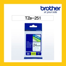 브라더 정품 라벨테이프 TZ/TZe-251(24mm) 흰바탕/검은글