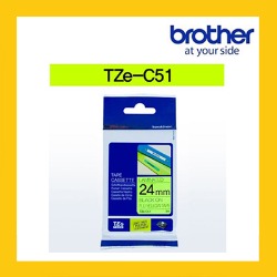 브라더 정품 라벨테이프 TZ/TZe-C51(24mm) 형광노랑바탕/검은글[5M]