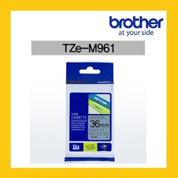 브라더 정품 라벨테이프 TZ/TZe-M961 (36mm) 은색바탕/검은글[메트테잎]