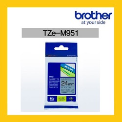 브라더 정품 라벨테이프 TZ/TZe-M951(24mm) 은색바탕/검은글[메트테잎]
