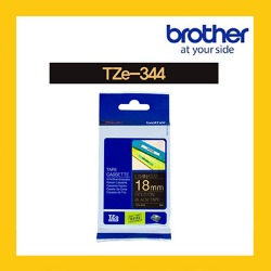 브라더 정품 라벨테이프 TZ/TZe-344 (18mm) 검은바탕/노랑글